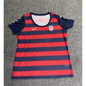 Nike Soccer Tee Jersey Women's XL Red Blue Striped USA Olympics